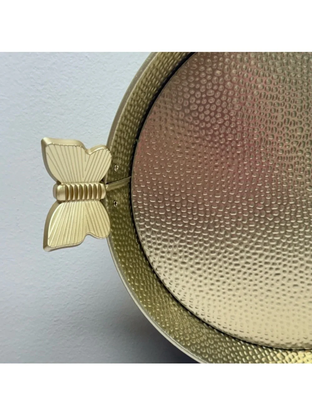 New Target Bullseye Playground Elegant Gold Tray with Butterfly Handles